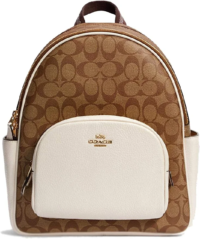 Designer bags with detachable strapsCoach Large Court Backpack In Signature Canvas