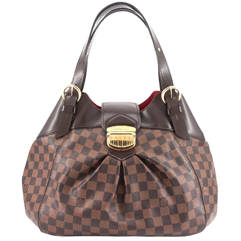 Louis Vuitton tote bags with a double - handle and shoulder - strap optionSistina GM Damier Ebene Canvas Bag