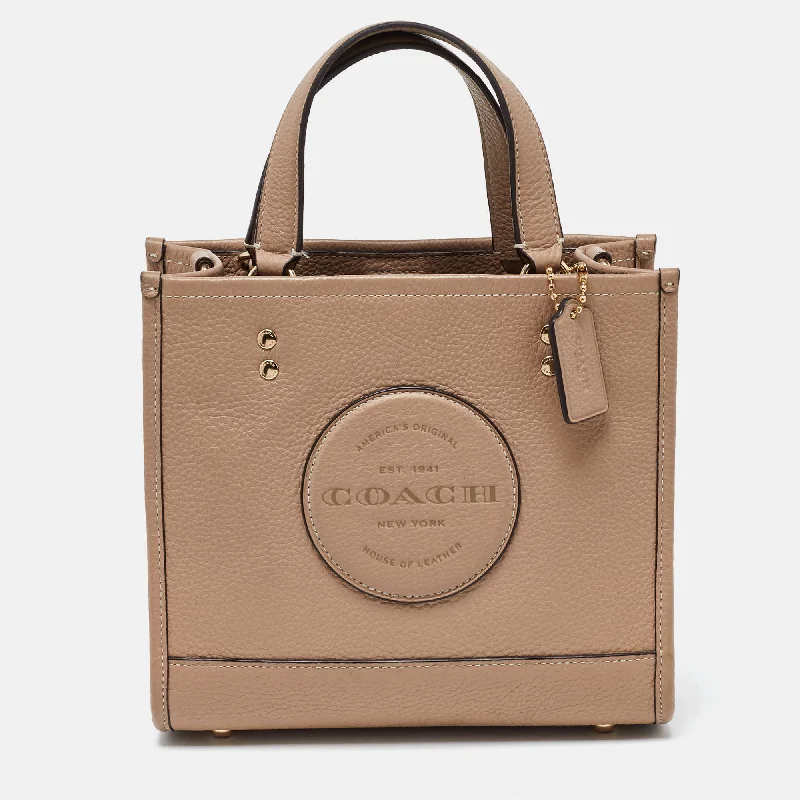 Designer bags with gold hardwareBeige Leather 22 Dempsey Tote