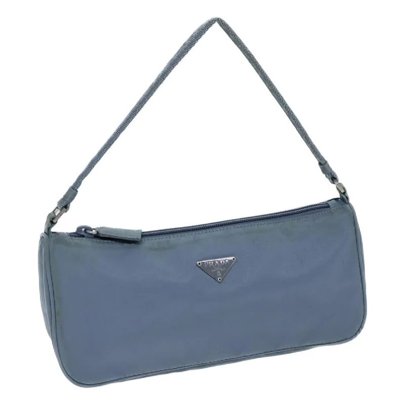 Prada bags with a zip - top closure and multiple interior pockets for organizationPRADA Accessory Pouch Nylon Light Blue Auth 72954