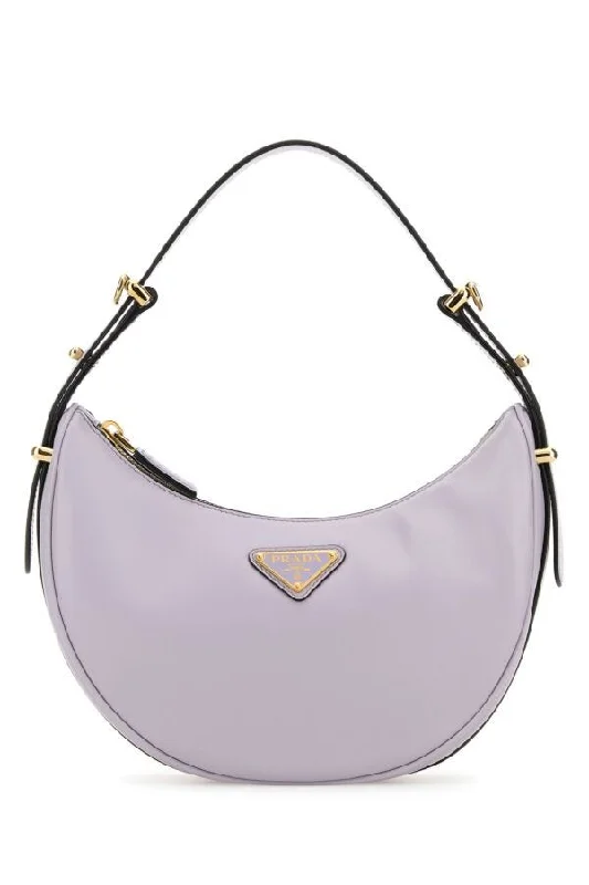 Prada bags with a detachable mirror inside for quick touch - upsPrada Women Lilac Leather Arquã¨ Handbag