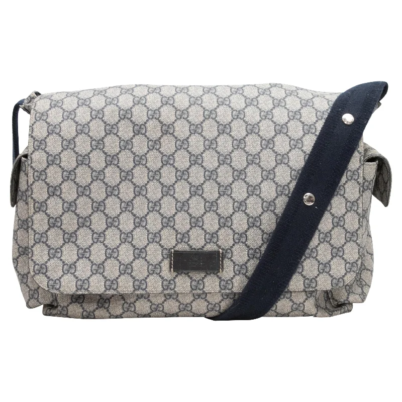 Minimalist leather handbagsGray & Navy Gucci GG Supreme Messenger Bag