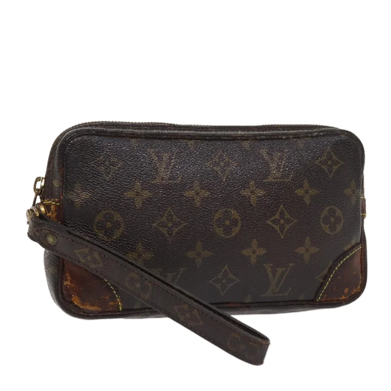 Louis Vuitton Alma bags with a detachable shoulder strap for versatilityLOUIS VUITTON Monogram Marly Dragonne PM Clutch Bag M51827 LV Auth mr411