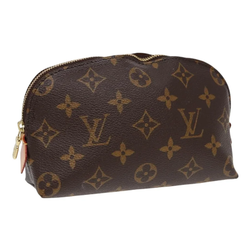 Louis Vuitton handbags with a patent - leather finish for a shiny lookLOUIS VUITTON Monogram Pochette Cosmetic PM Cosmetic Pouch M47515 LV Auth 87259