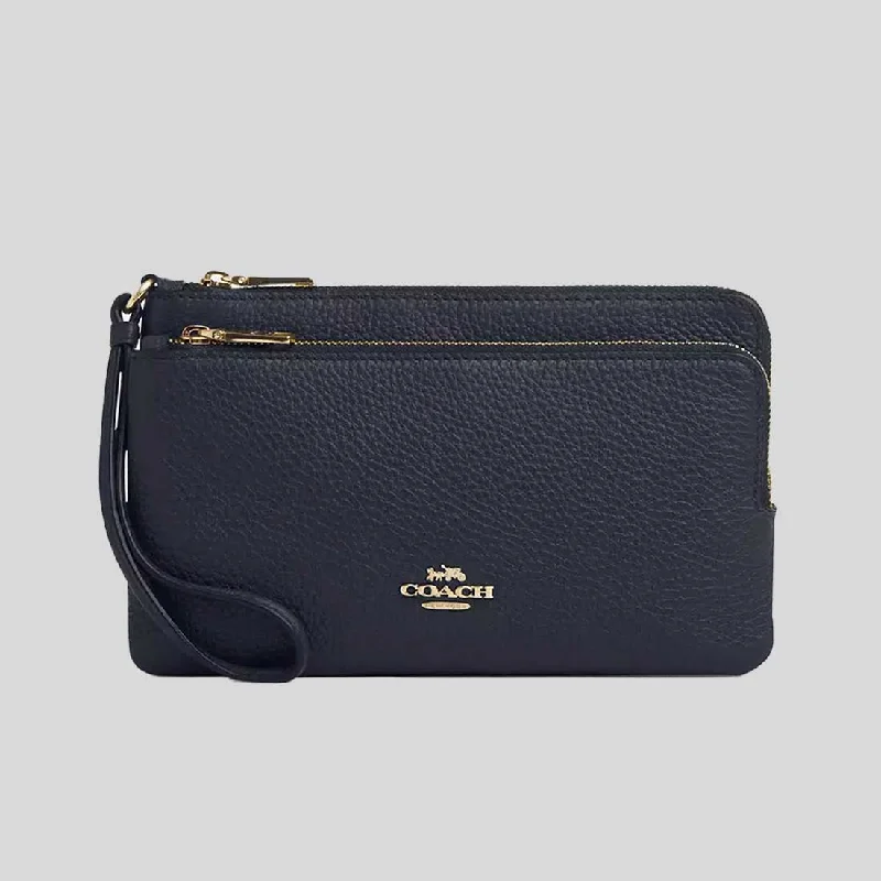 Designer bags with detachable strapsCOACH Double Zip Wallet Midnight CU919