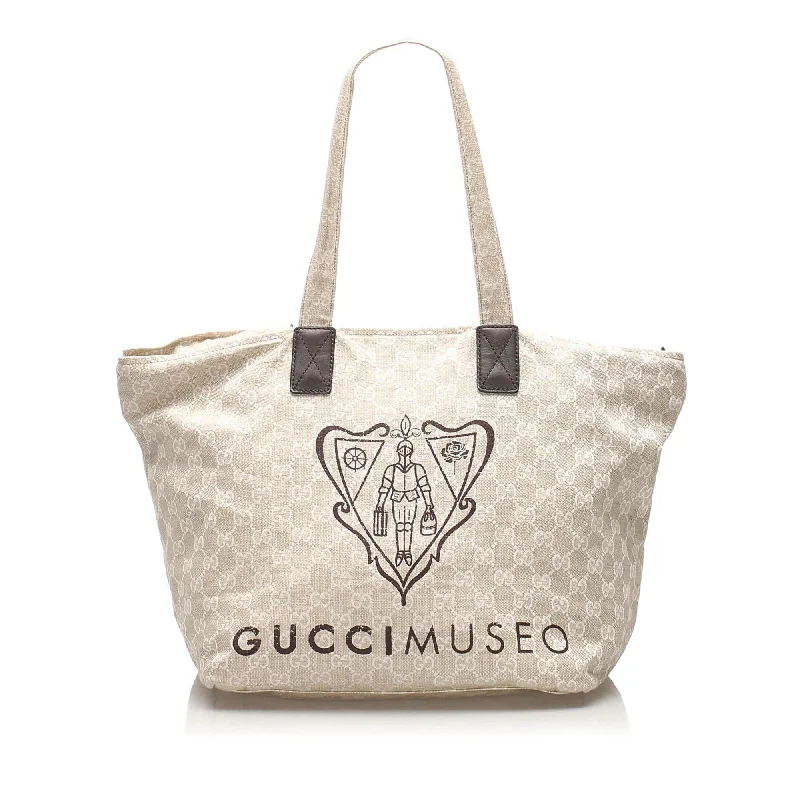 Eco-friendly tote bags for shoppingGucci GG Canvas Museo Tote Bag (SHG-10950)