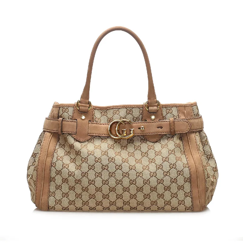 Luxury bags with chain strapsGucci GG Canvas Running Tote Bag (SHG-11864)