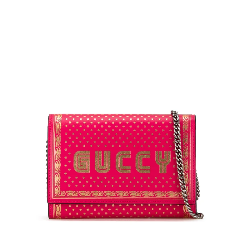 Elegant clutch bags for weddingsPink Gucci Guccy Sega Wallet On Chain Crossbody Bag