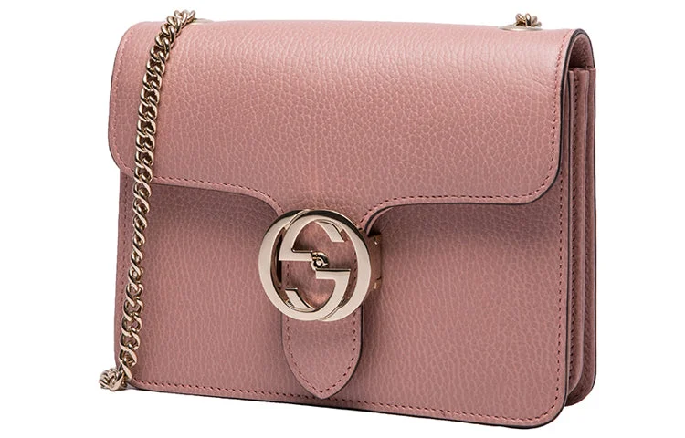 Stylish laptop bags for professionals(WMNS) GUCCI Leather Bag Single-Shoulder Bag Pink 510304-CAO0G-5806