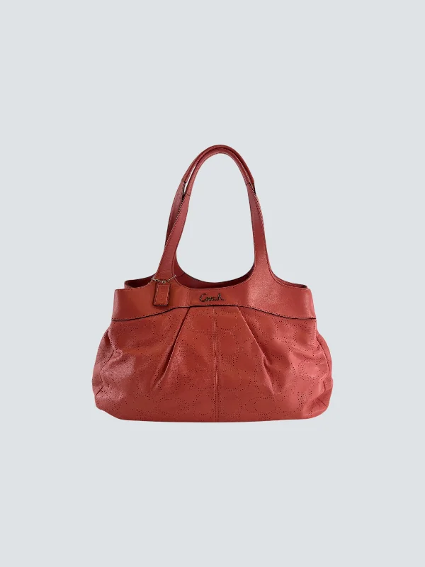 Lightweight duffle bags for gymCoach Coral LeatherTote