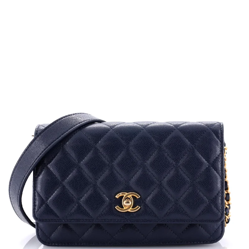 Best-selling designer bags 2025Twist Your Buttons Wallet on Chain Quilted Caviar