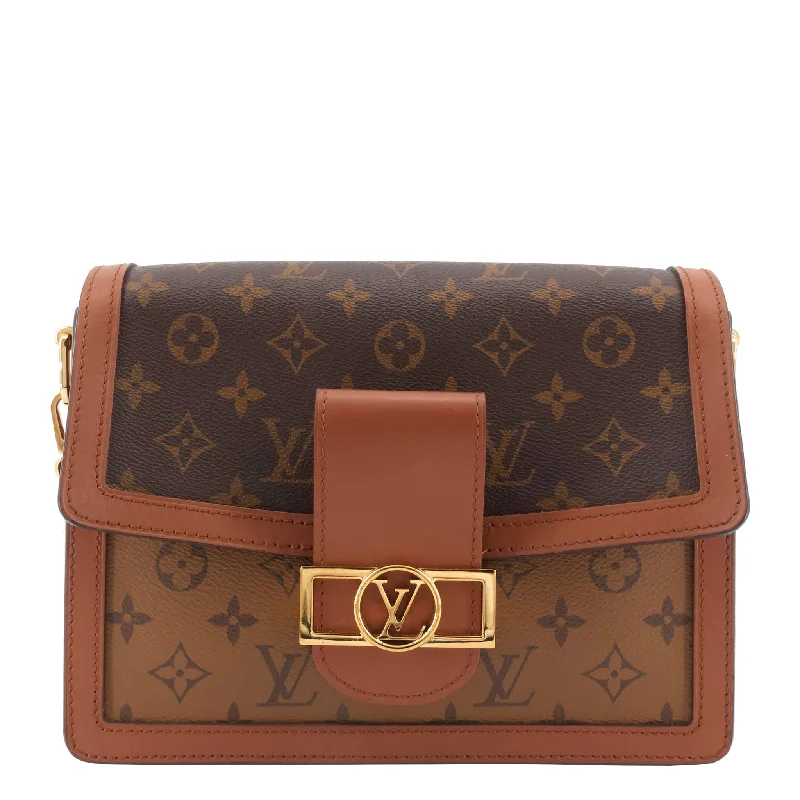 Louis Vuitton bags with a chain - link trim and a leather body for a modern edgeDauphine MM Reverse Monogram Canvas Bag