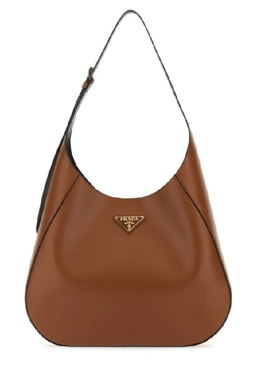 Ladies Prada Galleria bags with a detachable shoulder strapPrada Women Brown Leather Large Shoulder Bag