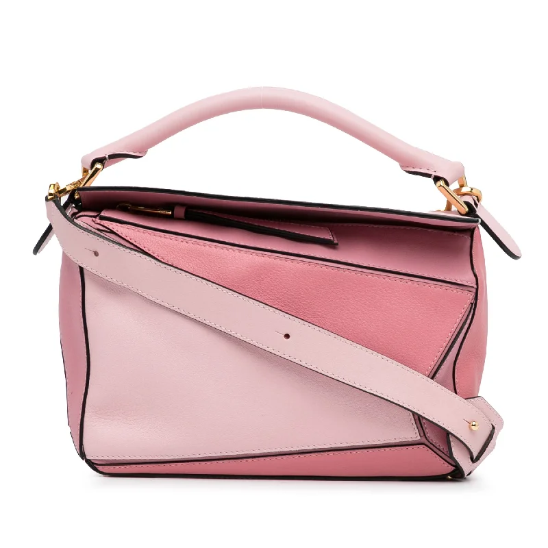 Best-selling designer bags 2025Pink LOEWE Small Tricolor Puzzle Bag Satchel