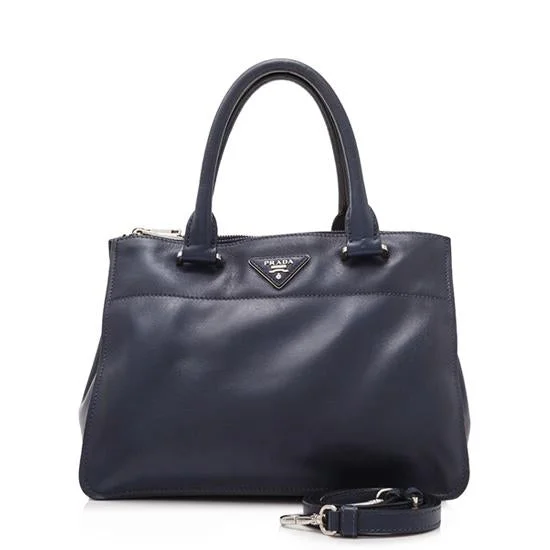 Prada handbags with a perforated leather detail for a unique and breathable designPrada Calfskin City Double-Zip Small Tote - FINAL SALE (SHF-10468)