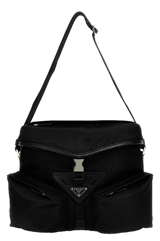 Ladies Prada shoulder bags with a tassel - adorned zipper for added charmPrada Men Re-Nylon Shoulder Strap