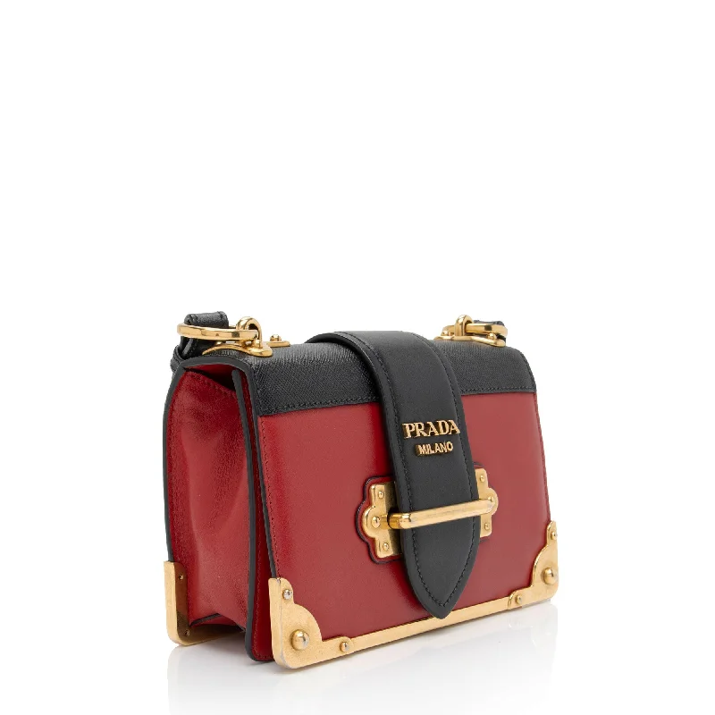 Prada Cleo bags with a detachable coin purse for added functionalityPrada Calfskin Cahier Shoulder Bag (SHF-gKSKfj)