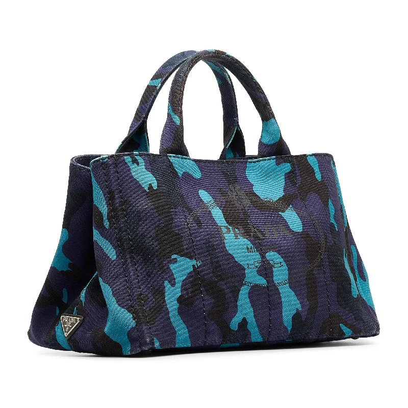 Prada Galleria bags with a structured silhouette for a professional lookPrada Canapa Camouflage Tote (SHG-vdmFwq)