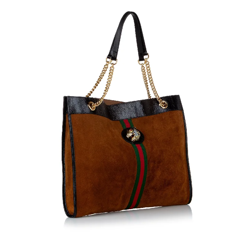 Water-resistant travel backpacksBrown Gucci Suede Rajah Tote Bag