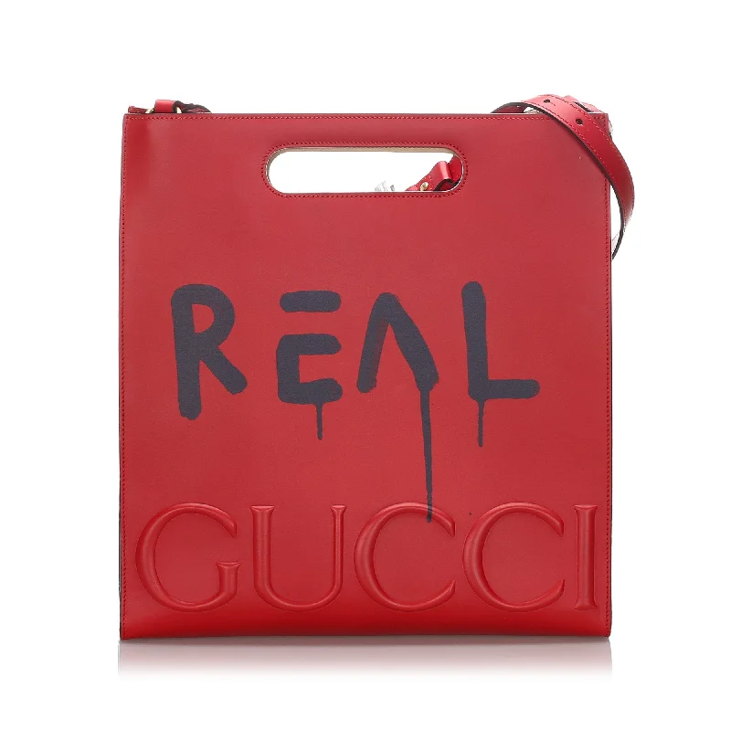 Sustainable fashion bagsGucci Red Calf Leather GucciGhost Tote Italy