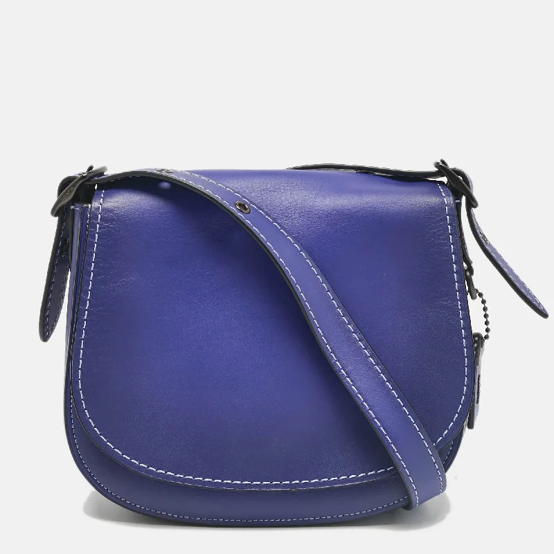 Designer bags for womenPurple Leather Saddle 23 Crossbody Bag