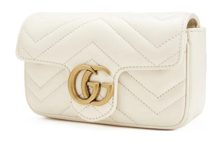 Luxury handbags 2025(WMNS) GUCCI Silver GG Marmont Leather Tote Bag 'White' 476433-DSVRT-9022