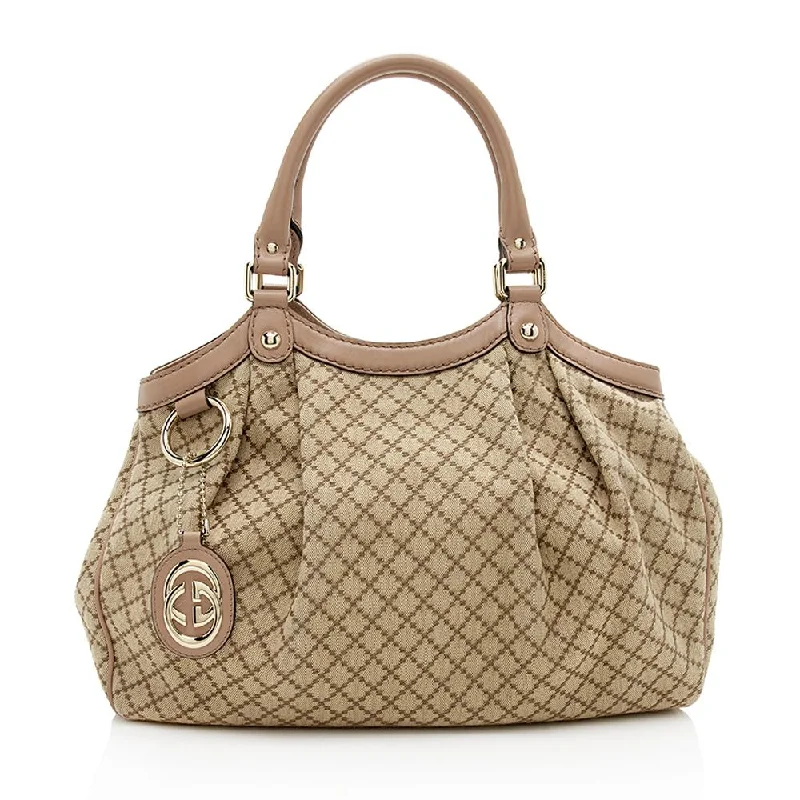 Top-rated backpack brandsGucci Diamante Canvas Sukey Medium Tote (SHF-12389)