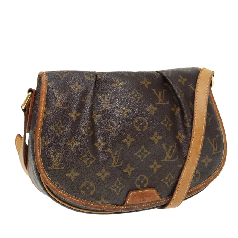 Louis Vuitton handbags with a beaded trim for a touch of glamourLOUIS VUITTON Monogram Menilmontant PM Shoulder Bag M40474 LV Auth 84503