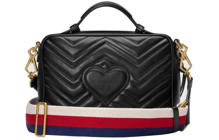 Best bags for business trips(WMNS) GUCCI GG Marmont Leather Shoulder Bag Black 498100-DTDPT-8975