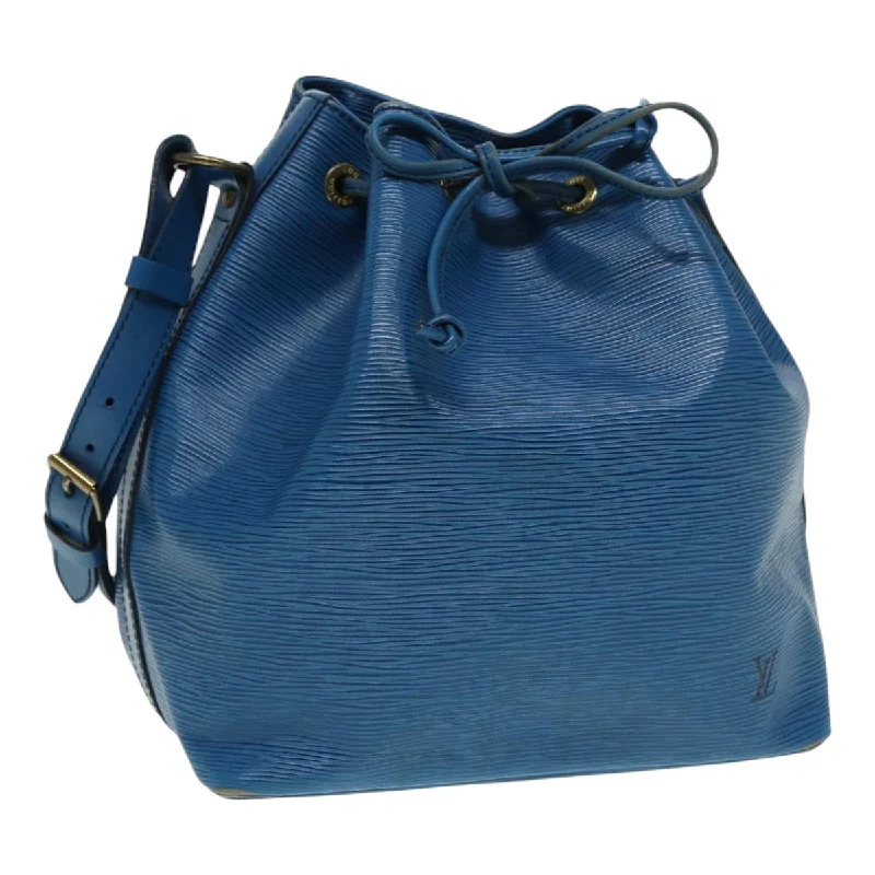 Louis Vuitton bags with a zippered interior pocket for better organizationLOUIS VUITTON Epi Petit Noe Shoulder Bag Blue M44105 LV Auth 87509