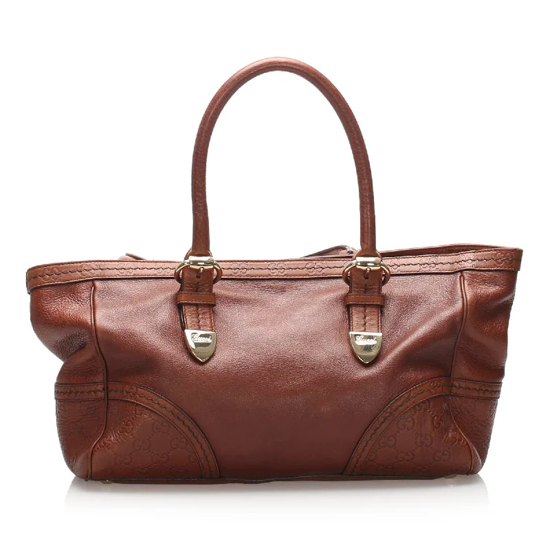 High-end designer bags for menGucci Leather Tote Bag (SHG-10815)