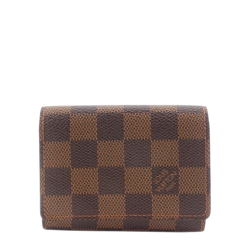 Ladies Louis Vuitton shoulder bags with a single - handle silhouetteDamier Ebene Canvas Card Holder