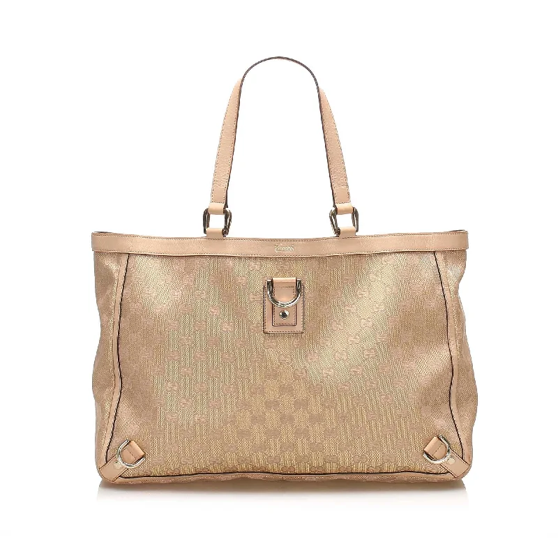 Vegan leather handbagsGucci GG Canvas Abbey D Ring Tote Bag (SHG-11880)