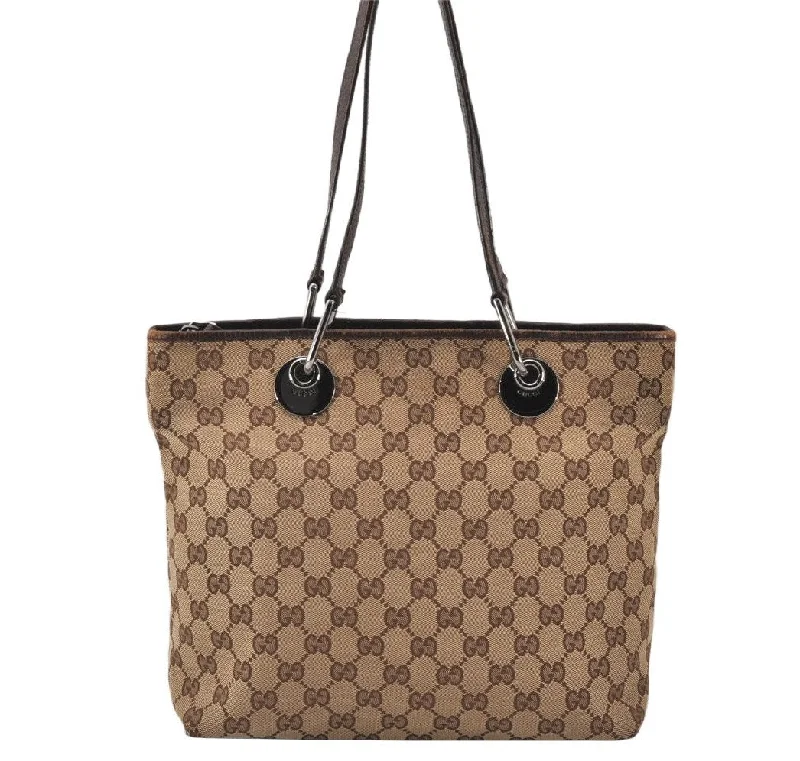 Top-rated backpack brandsAuthentic GUCCI Eclipse Shoulder Tote Bag GG Canvas Leather 139552 Brown 7727K