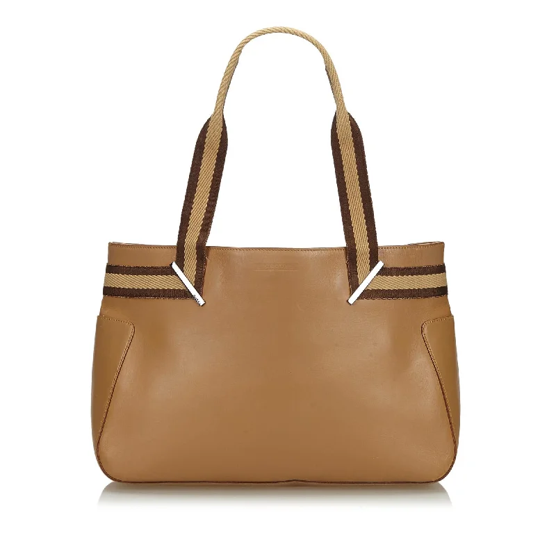 Best-selling designer bags 2025Gucci Web Leather Tote  (SHG-10428)