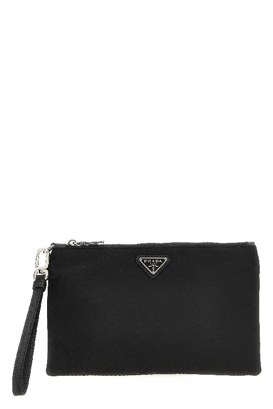 Ladies Prada shoulder bags with a tassel - adorned zipper for added charmPrada Men Re-Nylon Clutch