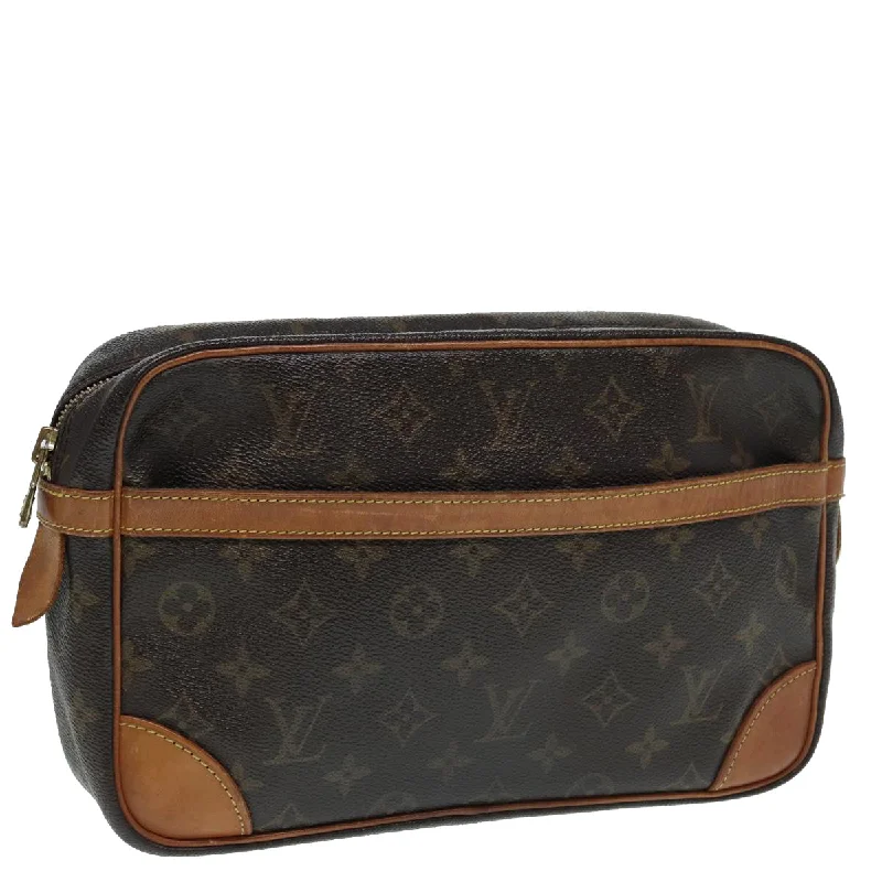 Louis Vuitton crossbody bags with a printed floral pattern for femininityLOUIS VUITTON Monogram Compiegne 28 Clutch Bag M51845 LV Auth 86122