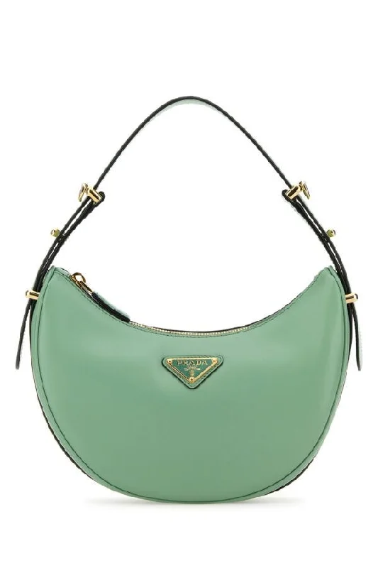 Prada Cleo bags with a snakeskin - effect panel for a bold and trendy lookPrada Women Sea Green Leather Arquã¨ Handbag