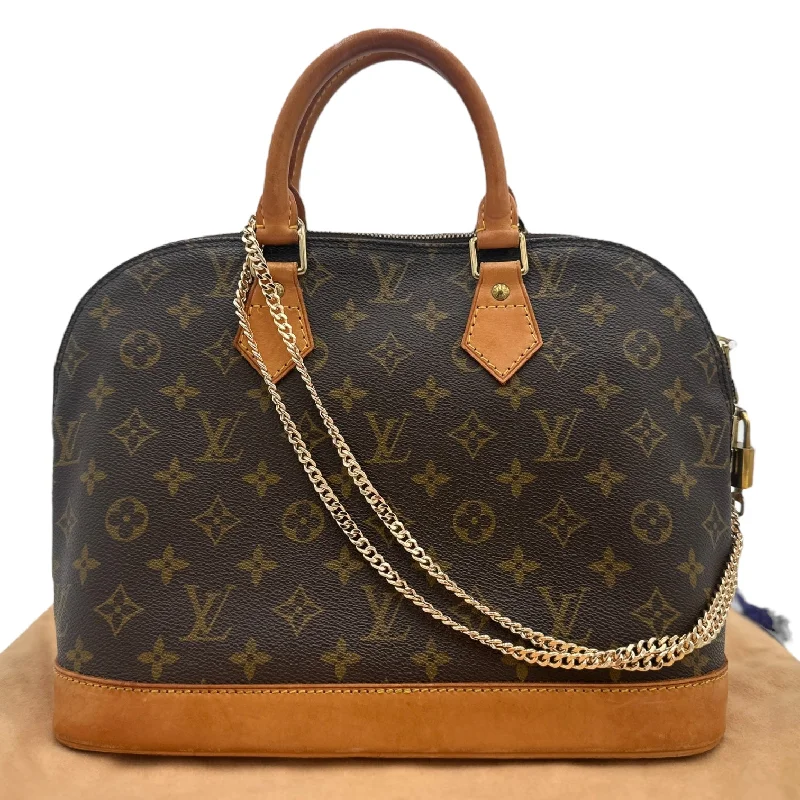 Ladies Louis Vuitton Petite Malle bags in a pastel color for a soft lookLOUIS VUITTON Monogram Alma Bag