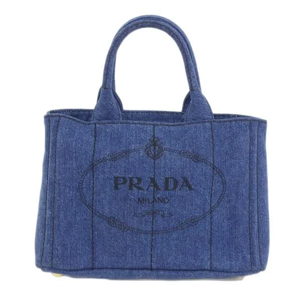 Prada Cleo bags with a detachable coin purse for added functionalityPrada Blue Denim Canvas Kanapa 2-Way Tote (SHA23453)