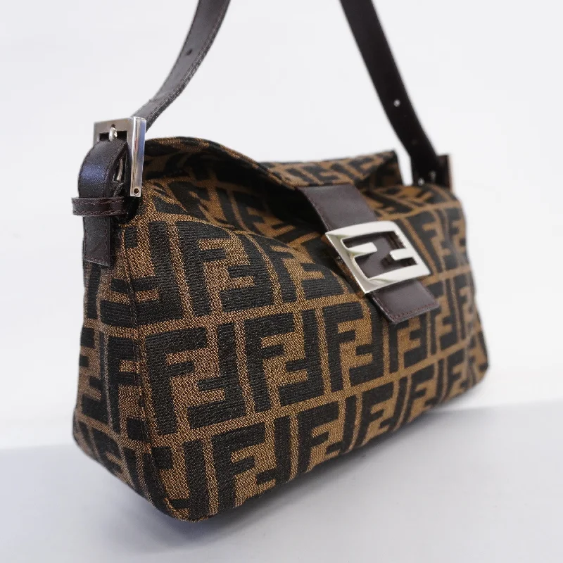 Fendi Baguette bags in a limited - edition colorway for a rare and exclusive lookFENDI  Zucca Handbag Women's Nylon Canvas,Leather Brown