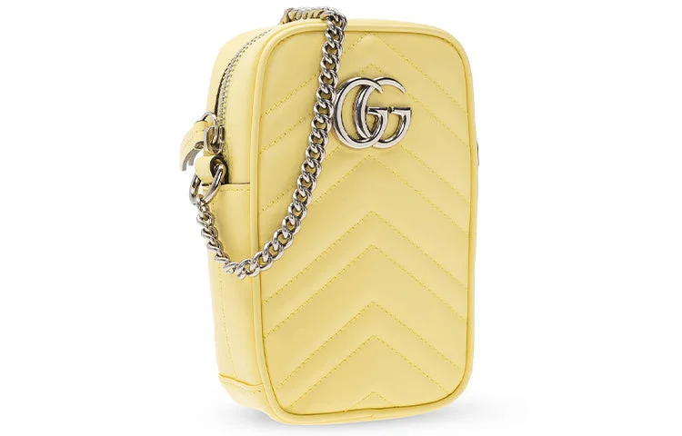 Compact crossbody bags for travel(WMNS) GUCCI GG Marmont Shoulder Bag Yellow 598597-DTDCP-7412