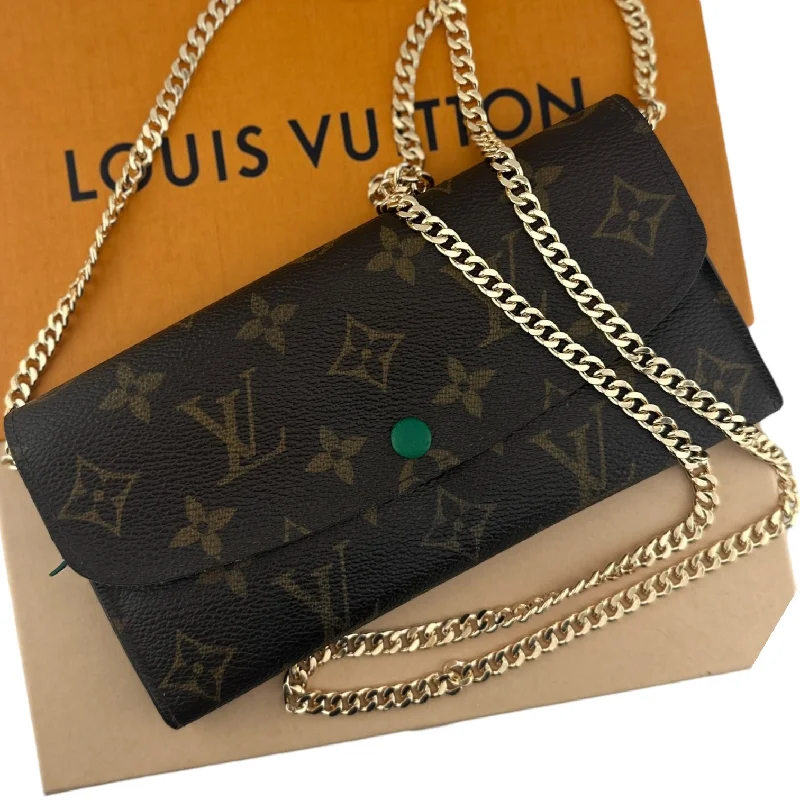 Ladies Louis Vuitton shoulder bags with a single - handle silhouetteLOUIS VUITTON Green Monogram Emilie Wallet