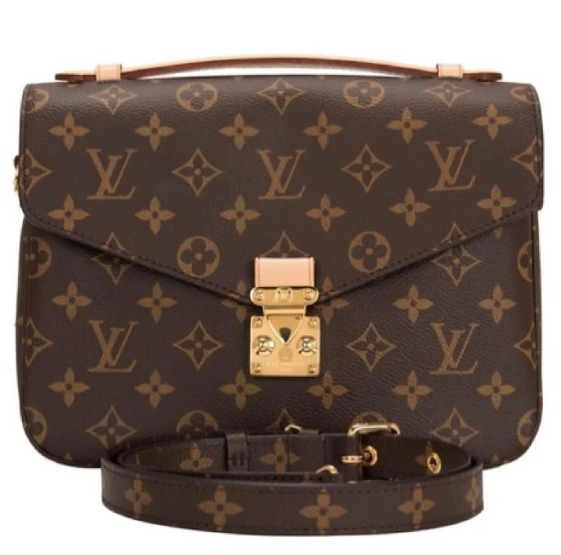 Louis Vuitton bags with a snap - button closure and a decorative charm for styleLouis Vuitton Pochette Metis Classic Monogram