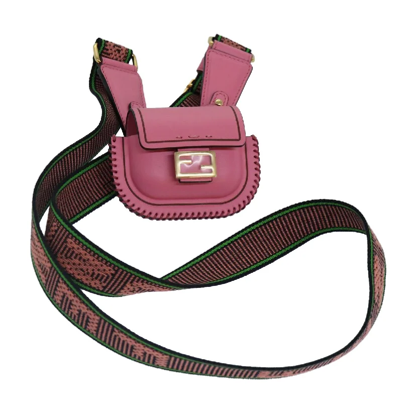 Fendi crossbody bags with a detachable fanny pack strap for a trendy and practical optionFENDI AirPods Case Pouch Leather Pink  86208