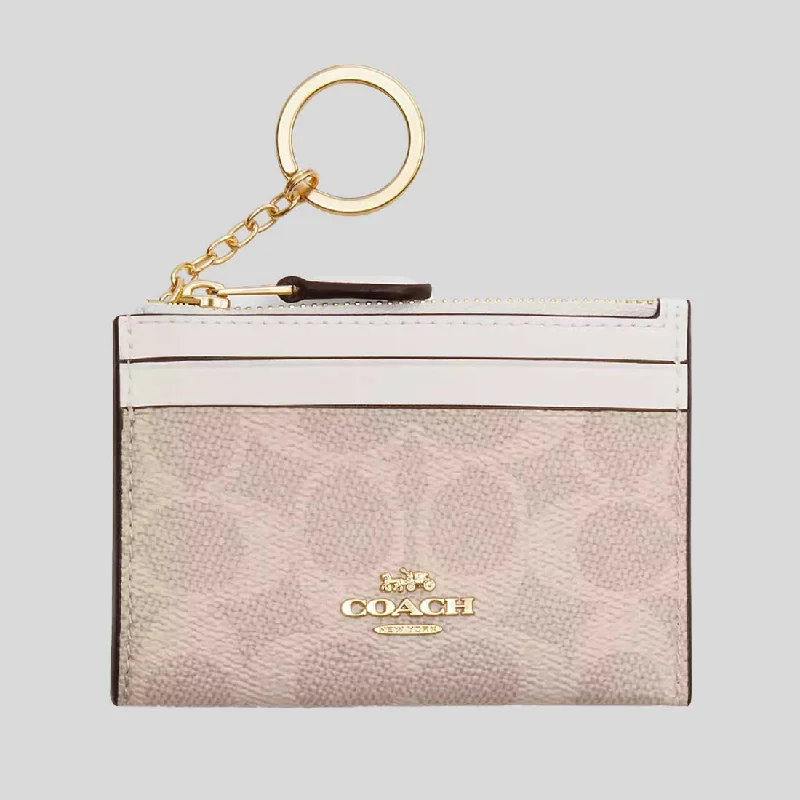 Mini bags for evening outCOACH Mini Skinny ID Case In Signature Canvas Sand/Chalk CW870