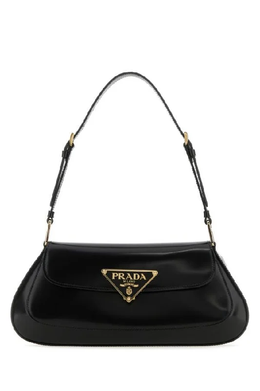 Prada crossbody bags in a vibrant red for a bold fashion statementPrada Women Black Leather Shoulder Bag