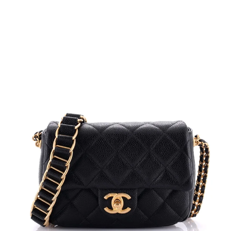 Mini bags for evening outChain Soul Flap Bag Quilted Caviar Mini