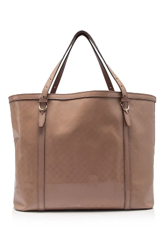 Affordable leather bagsGucci Brown Microguccissima Patent Leather Nice Tote Bag Italy