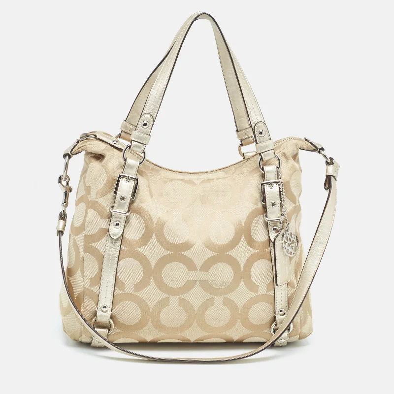 Customizable monogram bagsBeige Signature Canvas Shoulder Bag